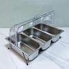 Stainless Steel Deep Buffet Serving Tray with Arched Lid