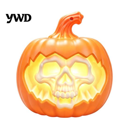 Decorative Fall Lights Halloween Pumpkin Light, LED Lighted Ghost Skull Lantern, Spooky Seasonal Atmosphere Lighting Tabletop Lamp for Home