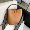 Fashi Bucket Bag, Simple Handbag, Leather Hundred Shoulder Crossbody Bag, Head Layer Cowhide Women's Bag