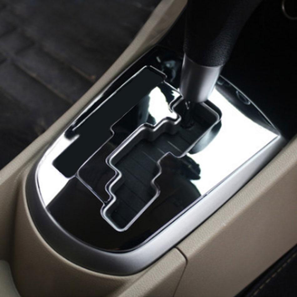 Chrome Car Gear Knob Panel Cover for Hyundai Solaris Accent 2011-2015 AT LHD Shift Knobs Sticker Decoration Trim Covers Styling