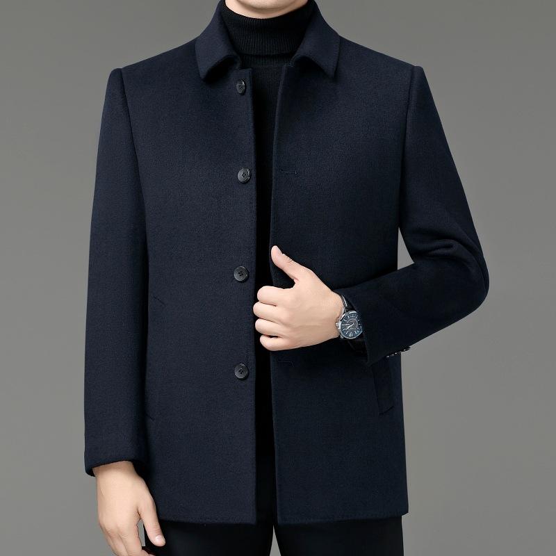 

Высококачественное двухстороннее кашемировое пальто для мужчин, съемная пуховая подкладка средней длины, шерстяная ветровка, утепленное зимнее пальто 195