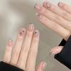 10Pcs Short Square Handmade French Bow Leopard Cat Eye Ballet False Nails Sexy Fashion Wearable Fake Nail Tips
