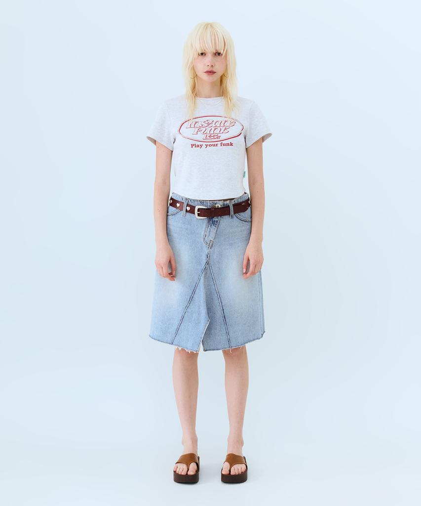 Instant Punk Midi Denim Skirt - Light Blue