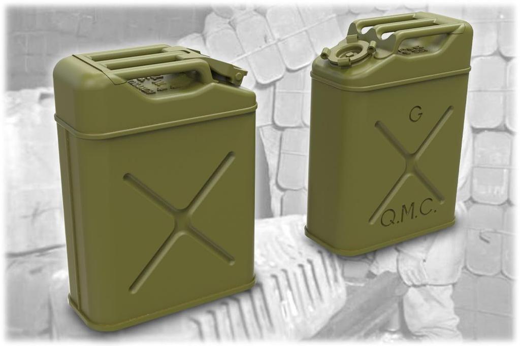 Fury Models WW2 American Jerry Cans for Fuel and Set of Plastic Model FM35065 1/35 Water, 8, Parts, (Military)