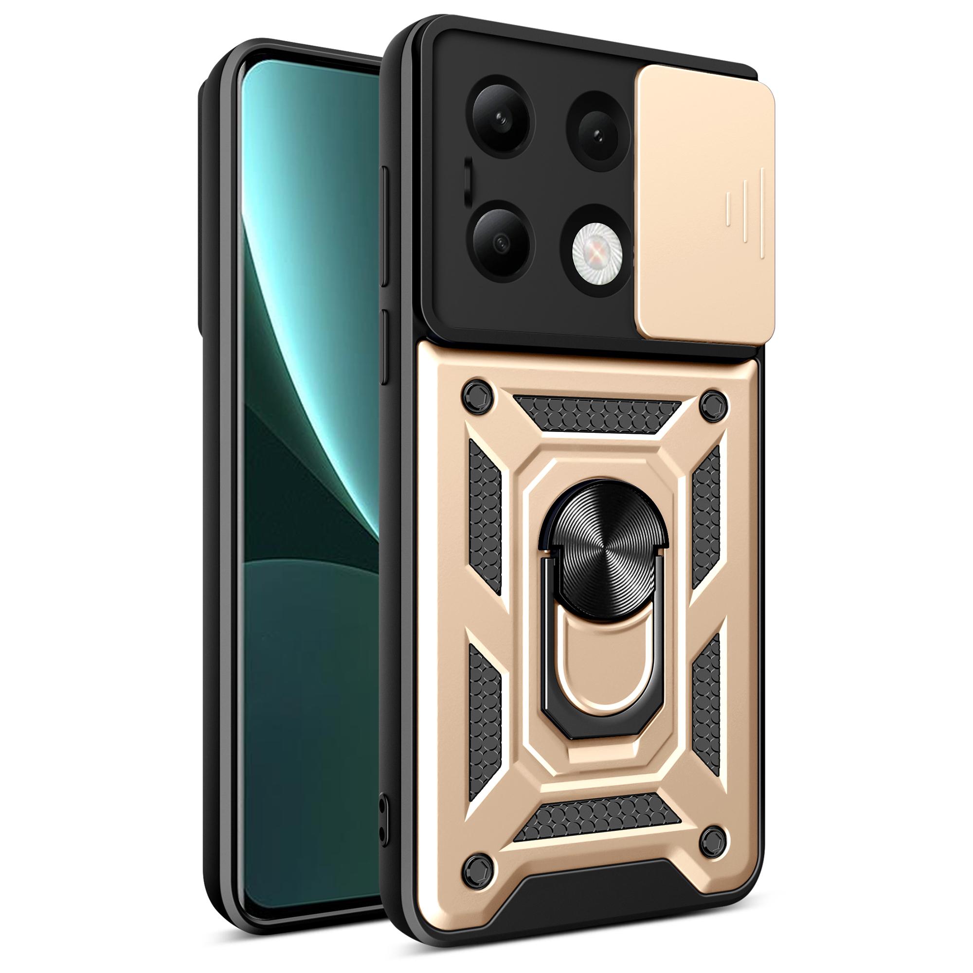 

For Xiaomi Redmi Note 13 4G Case Scratch-resistant PC+TPU Kickstand Phone Shell D