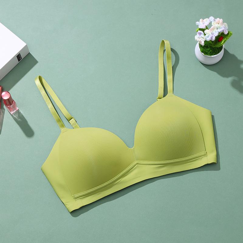 Bügel-BH Damen-BH ohne Abdrücke und atmungsaktiv kleine Brüste angehoben, um ein Hängen zu verhindern Herbst glänzender Damen-Stil