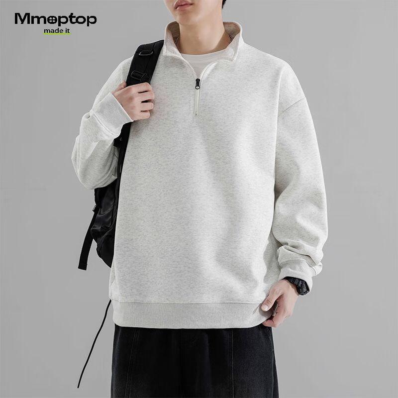 Pánská mikina MMOPTOP v americkém stylu na poloviční zip