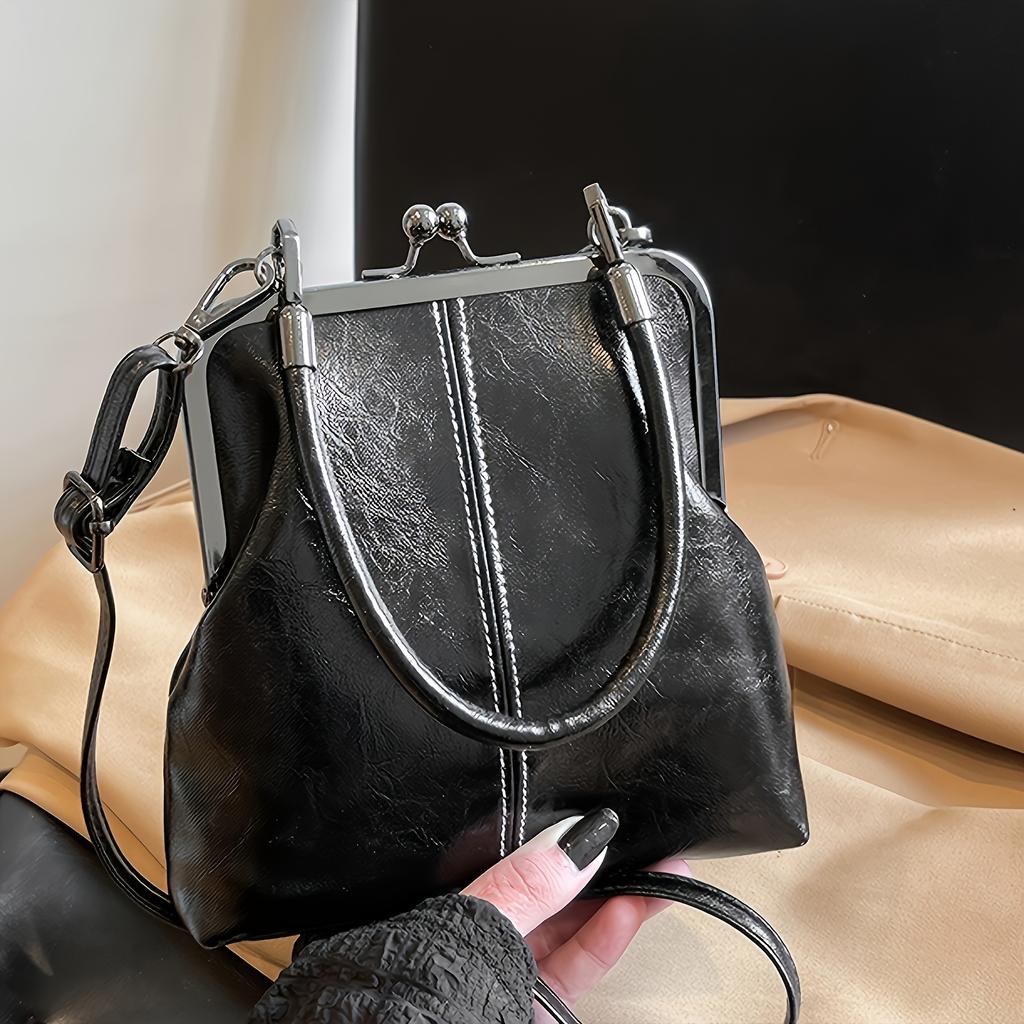Elegant Faux Leather Handbag Vintage-Style Elegant Faux Leather Handbag Large Capacity Wallet
