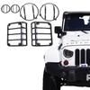 Kit de huse de protecție pentru lumină neagră 8 buc/seturi pentru Jeep Wrangler JK 2007-2017 Capac de protecție pentru farul din spate al farului de la mașină.