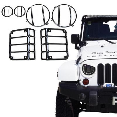 Black Light Guard Covers Kit 8pcs/Sets For Jeep Wrangler JK 2007-2017 Car Headlight Rear Tail Lamp Signal Light Guard Cover