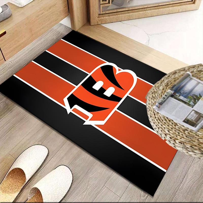 Bengals Team Logo Artwork Carpet, Kitchen Rugs, Yoga Mat, Non-Slip Mats, Rug for Bathroom, Living Room bedroom, Camping Rugs Christmas Gift