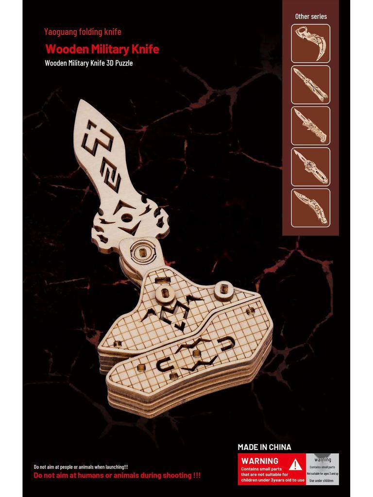 CSGO Wooden Folding Claw Knife & Burst-Fire Toy Gun DIY Puzzle Block Set