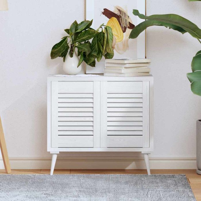 Portes d armoire à persiennes 2 pcs blanc 39,5x29,5 cm