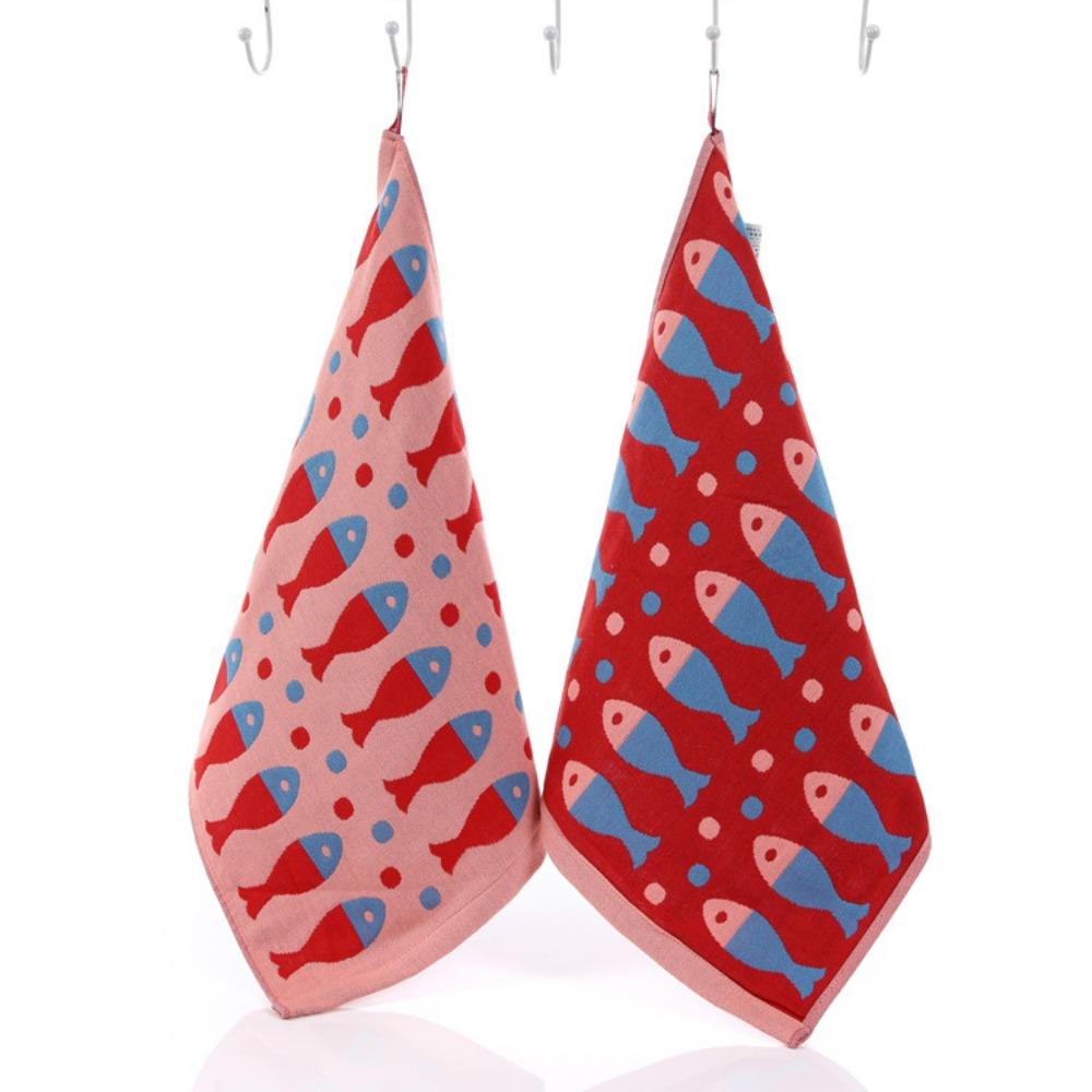 

Трехслойное мягкое детское хлопковое банное полотенце из жаккардовой ткани с мультяшным котом и медведем, подвесные полотенца с квадратным лицом, марлевое полотенце для рук 35x40cm