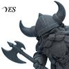 3D Printed Viking Figurine Dwarf Warrior Statue, Barbarian Figurine, Horned Nordic Mythology Ornament Helmet Desk Decor for Home Office, Collectible