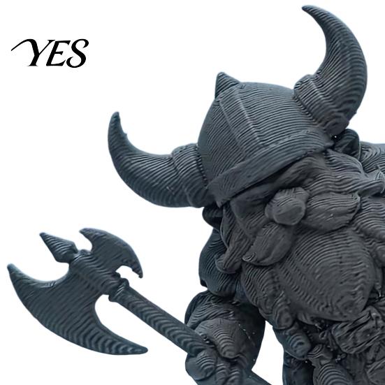 3D Printed Viking Figurine Dwarf Warrior Statue, Barbarian Figurine, Horned Nordic Mythology Ornament Helmet Desk Decor for Home Office, Collectible