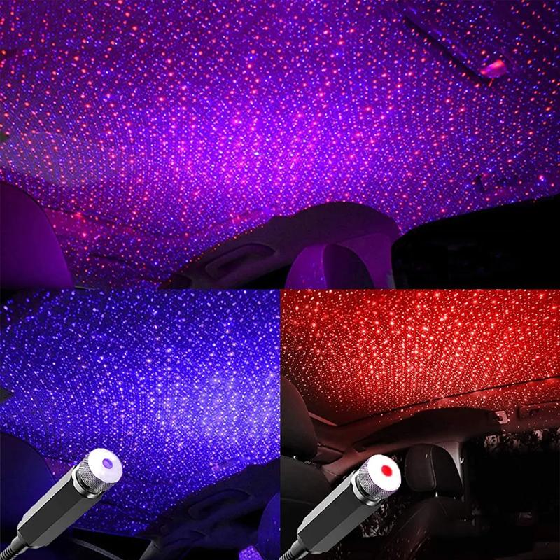 Mini LED Car Roof Star Night Light Projector Atmosphere Galaxy Lamp USB Decorative Adjustable for Auto Roof Room Ceiling Decor