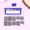 500pcs M2.5 M3 M4 DIN913 304 Stainless Steel Black Hex Hexagon Socket Allen Flat Point Grub Bolt Set Screw Kit Box
