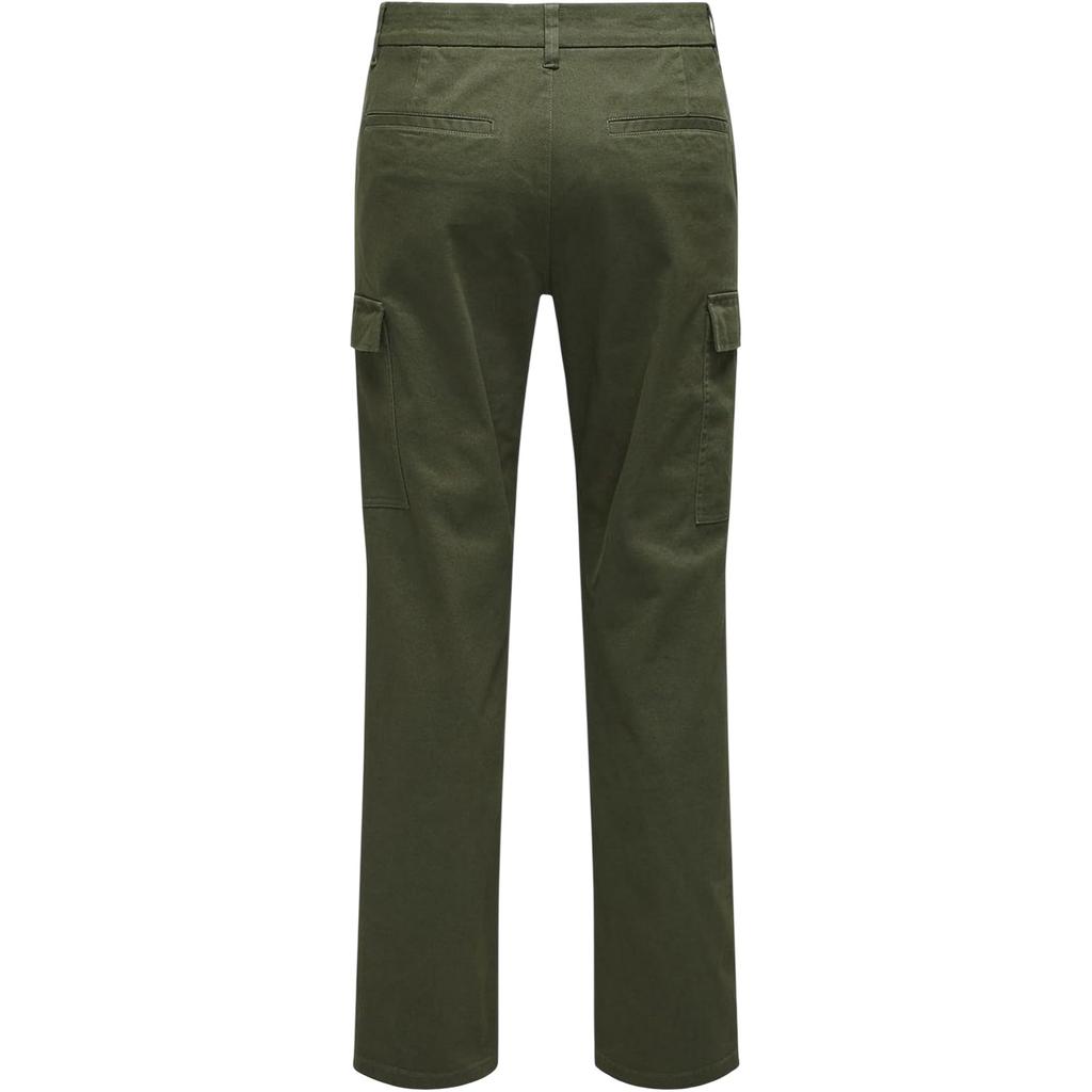 Only Mens Plain Straight Cargo Trousers