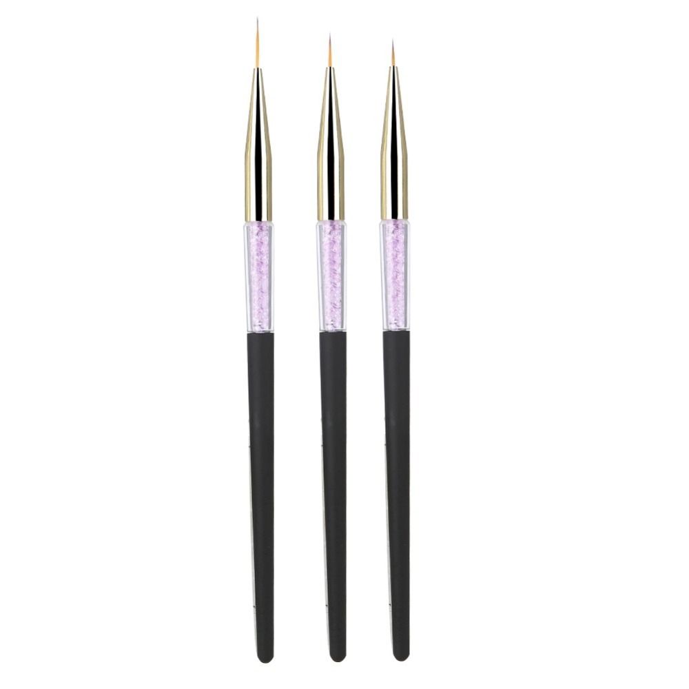 3pcs Delicate Fine Detail Nail Brush Fine Detail Nail Liner Brush Nail Art Brush Gel Polish