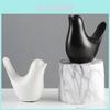 Décor d'oiseau en céramique minimaliste moderne avec un design abstrait pour la maison et pour offrir