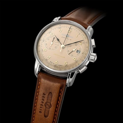 ZEPPELIN Men's Mediterranee Watch 9670-5, Quartz Movement, 5 ATM Water Resistance, Mineral Glass, Ivory Dial, Stainless Steel [Parallel Import]