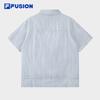 FILA FUSION Couple Casual Woven Short Sleeve Shirt