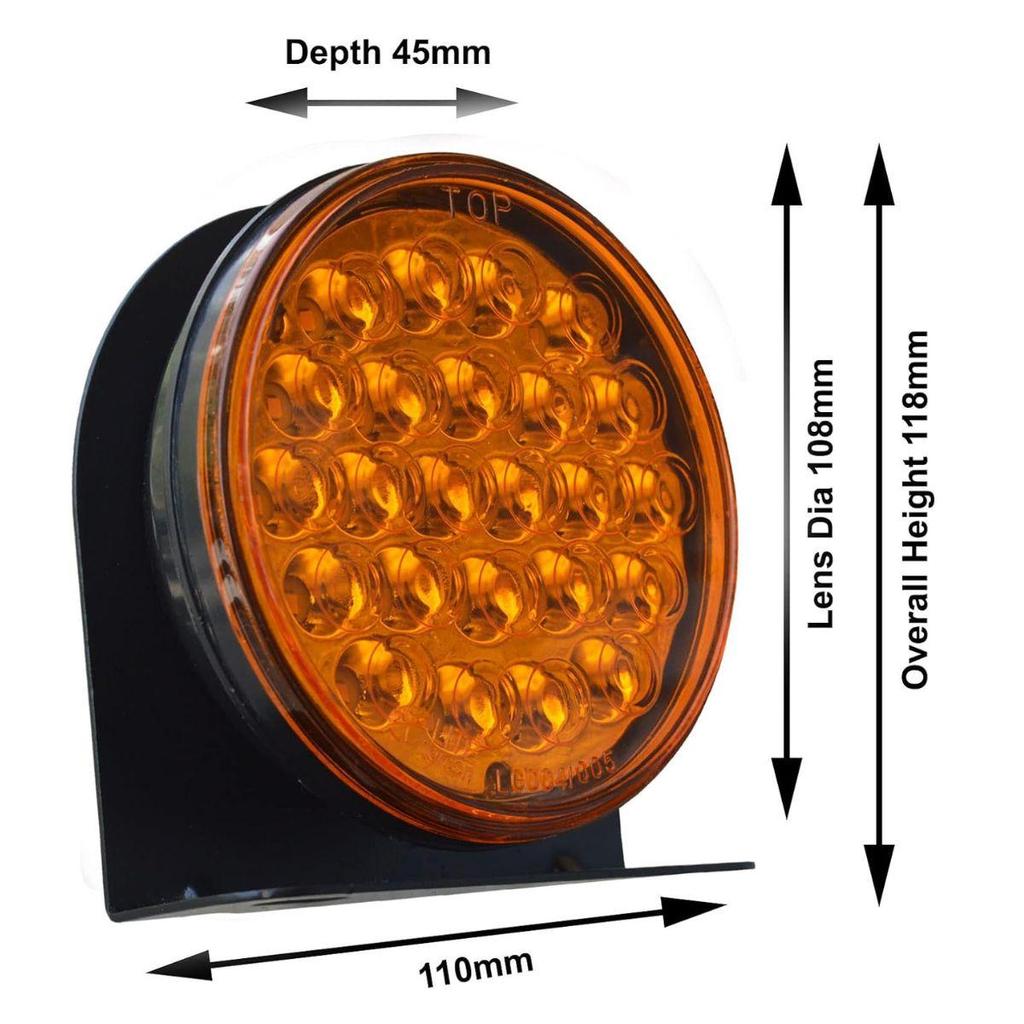 Pair of Amber LED Turn Signal & Tail Light Assembly | 24V | Universal Fit for Tractor, ATV, UTV, Trucks, Golf Carts, Trailers, Cars & Buses