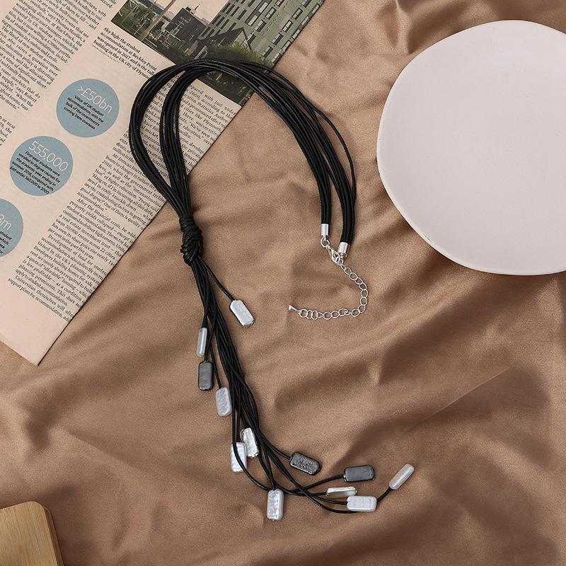 Necklace Vintage Natural Stone Premium Sense Tassel Sweater Chain Ladies Alloy Long Necklace
