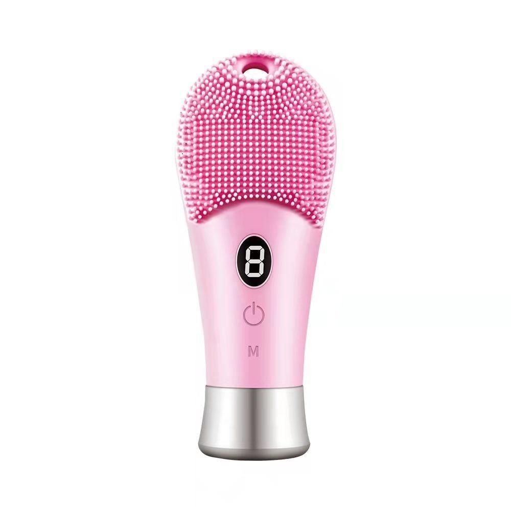 Silicone Electric Ultrasonic Scrubber High Frequency Vibration 9 Gear Sonic Scrubber Waterproof Rechargeable