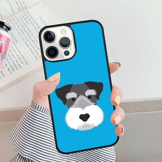 Cute Pet Dog Miniature Schnauzer phone Case For iPhone 17 Air 16 15 14 Plus apple 16 11 12 13 Pro Max coque