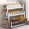 304 Stainless Steel 3-Tier Kitchen Spice & Knife Rack