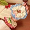 Lace Check Bow Hair Ring Female Cute Sweet Balls Scrunchie Vintage Gentle Hair Accessories