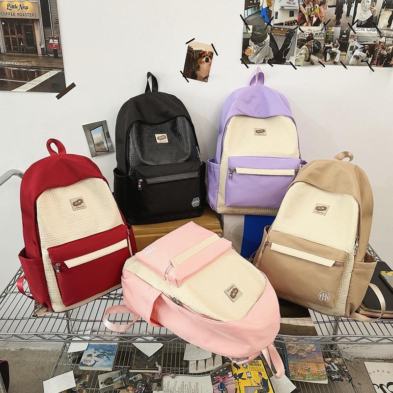 Schoolbag New Trendy Cool Backpack Large Capacity Korean Version Junior High School High School Student Schoolbag Women's Simple Fashion Versatile