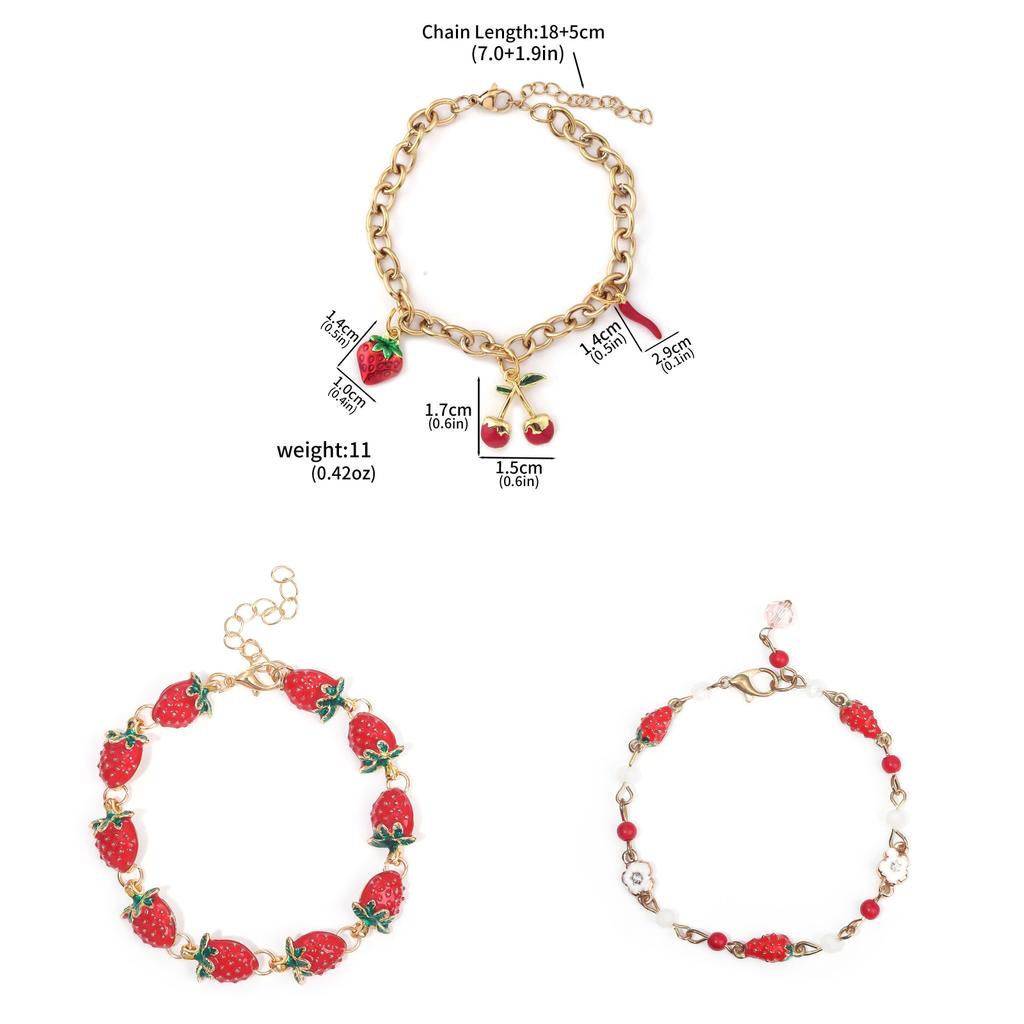 Creative Fruit Charm Bracelet With Metal Finish For Women And Men