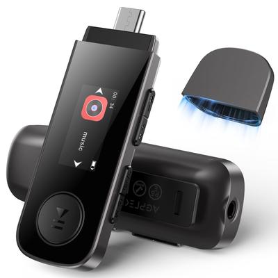 AGPTEK MP3 Player with Bluetooth 64GB and Easy Button USB Flash Smartphone FM and Section Includes USB and Makes a Great USB-C Port, 5.3, Built-in,