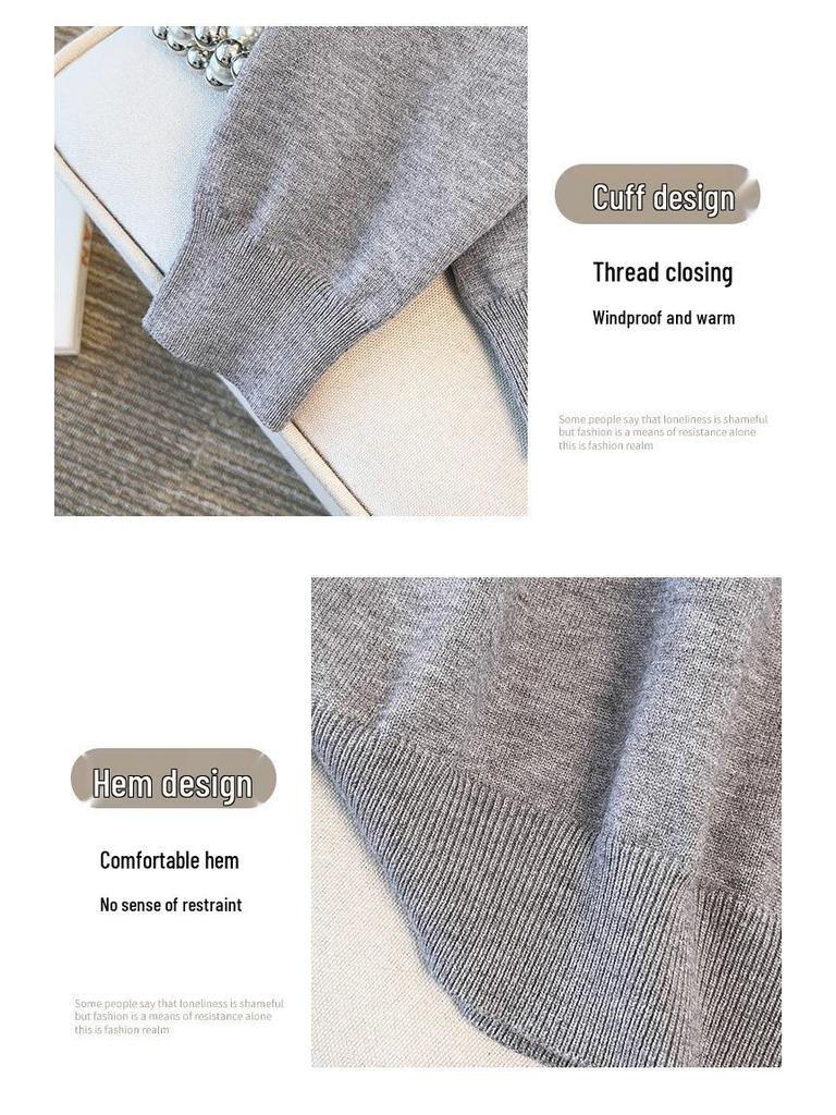 Plus Size Women's Loose Round Neck Pullover Sweater, Bust 150/160 (Size 200/300 Jin)