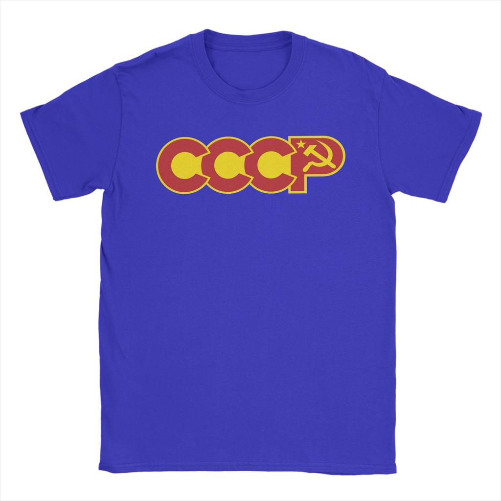 CCCP Logo T Shirt Men 100 Cotton Vintage TShirt O Neck  Tees Short Sleeve Tops Gift Idea