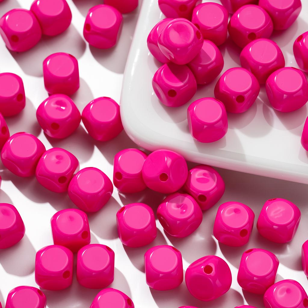 10pcs/lot 10mm Acrylic Square Solid Color Beads DIY Cube Shaped Spacer Loose Beads For DIY Earring Bracelet Jewelry Accessories