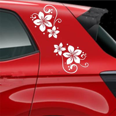 Car Windshields, Bumper Covers, Decorative Floral Stickers with Dots