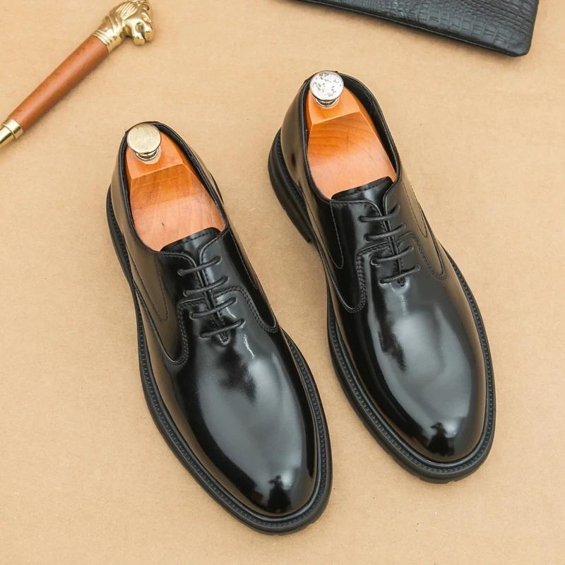 Fashion Classic Handmade Man Oxford Shoes Leather Office Business Formal Flats Luxury Brand Men's Casual British Style Breathable Shoes