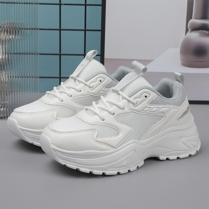 

Женская обувь модная новая на толстой подошве с увеличением роста дышащая износостойкая нескользящая обувь для папы повседневная спортивная обувь большого размера женская обувь 42 белый