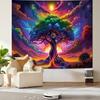 VIKAMA Fantasy Forest Tapestry Bedroom Nordic Style Starry Sky Tree Tree Of Life Pattern Soft Tapestry Wall Decoration