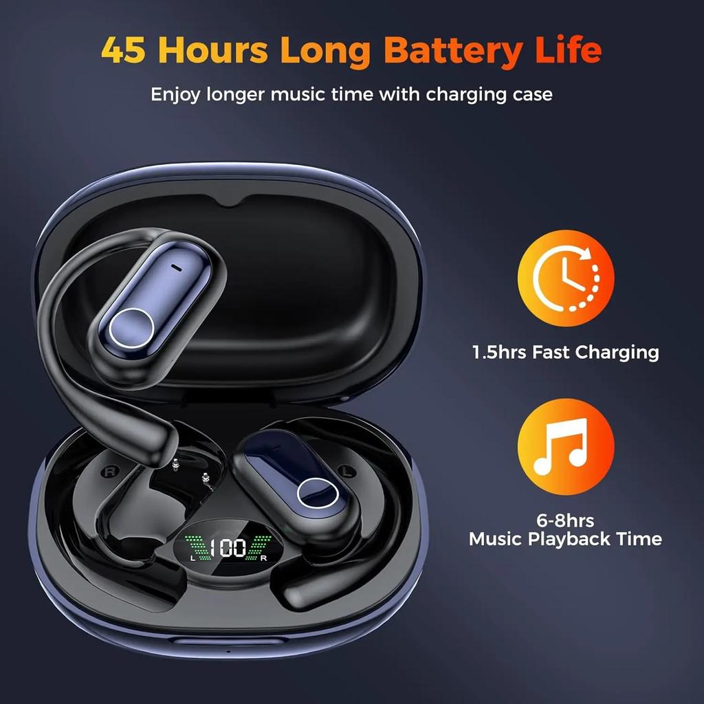 True Wireless Bluetooth Headphones Sports Earphone TWS Waterproof Headset LCD Power Display Noise Reduction Earbuds With Mic