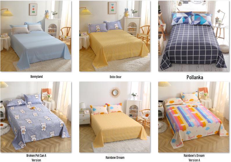 Simple Cotton Bed Sheet for Double Bed - Suitable for Summer & Student Dormitory, 40 Count, All Seasons
