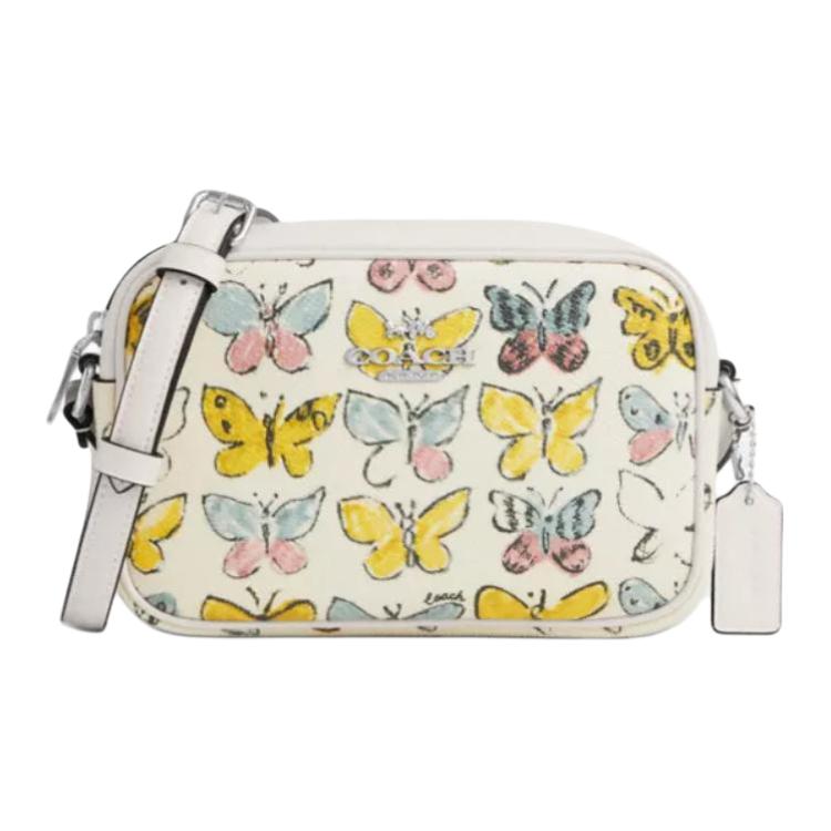 

Coach Jamie 20 Brand Logo Butterfly Print Adjustable Shoulder Strap Coated Canvas Crossbody Bag Small Women crossbody bag CAQ36-SVCAH Basic Set (Bag+Dust Bag)