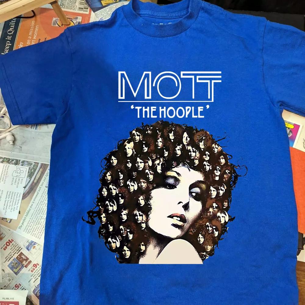 MOTT THE HOOPLE BAND BLUE UNISEX T SHIRT FULL SIZE S-5XL Unisex T-Shirt M
