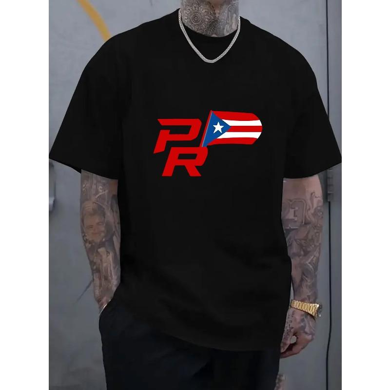 Men s Comfortable and Stylish Printed T-Shirt Street-wear Round Neck T-shirt, Ideal for Everyday and Outdoor Wear S чёрный