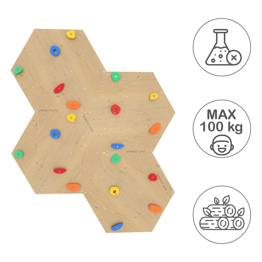 Climbing Wall Cube 1 Wood - Coloured Grips