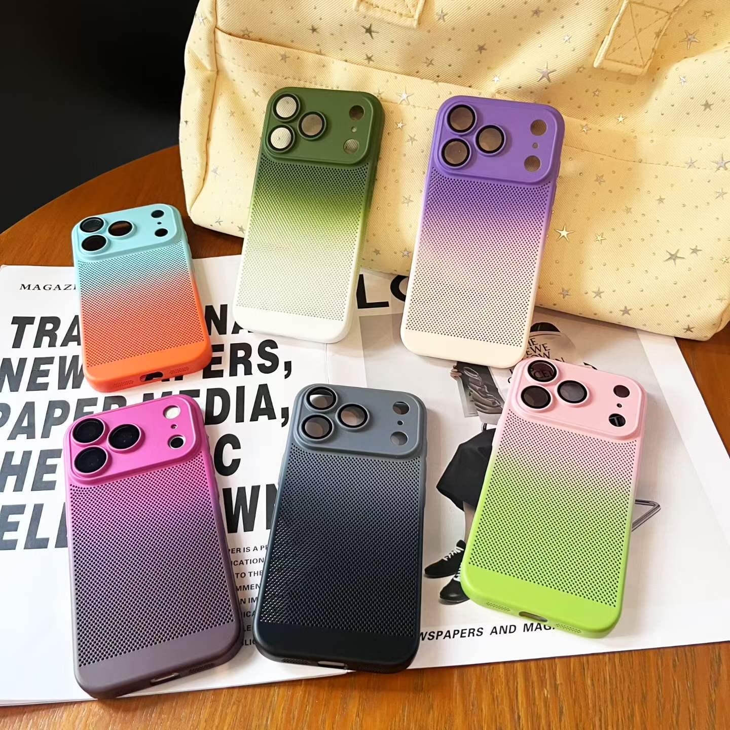 

Gradient Mesh Heat-Dissipating iPhone 16 Protective Case – Ultra-Thin, Drop-Proof, Frosted Finish iPhone 17 Air оранжевый/синий